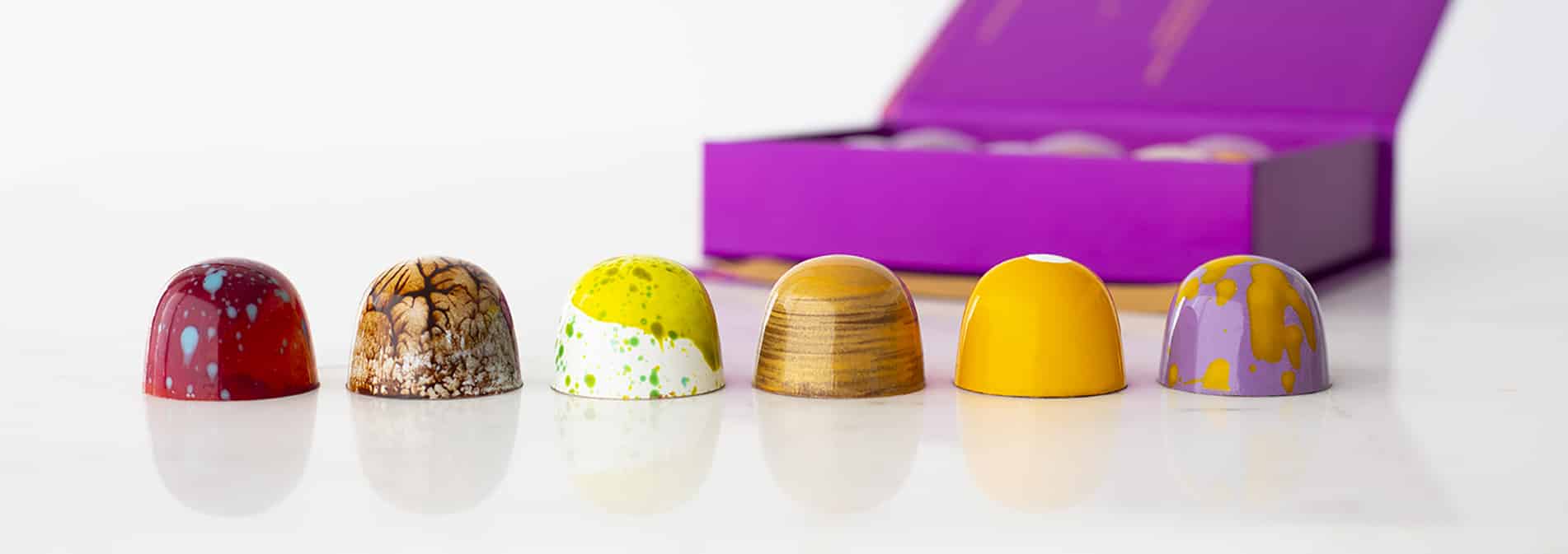 Hand-painted bonbons in the Yolanda’s Chocolatiers workshop