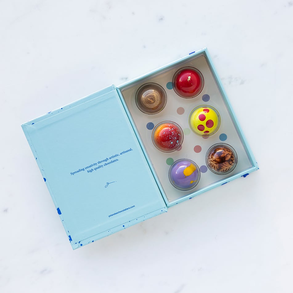 Blue Colour Dots 6 Bonbons
