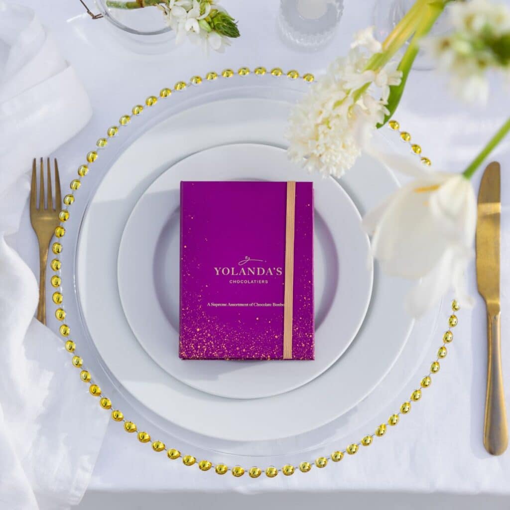 Purple Box White Plates