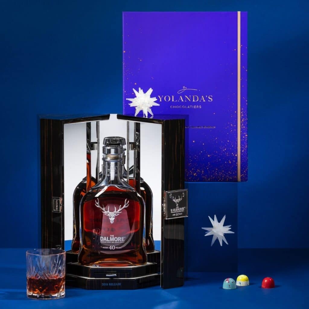 Dalmore 40 year and Box of 54 Bonbon Chocolates