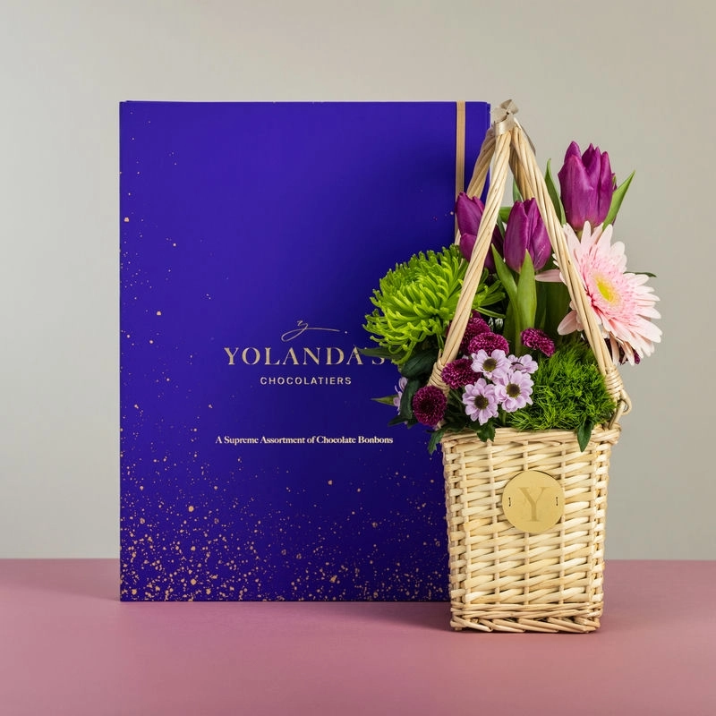 Valentine's Box of 54 with Bouquet Basket